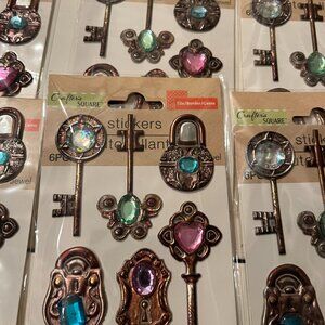 Lock and Key Jewel Stickers Bundle Six Packs (NEW)